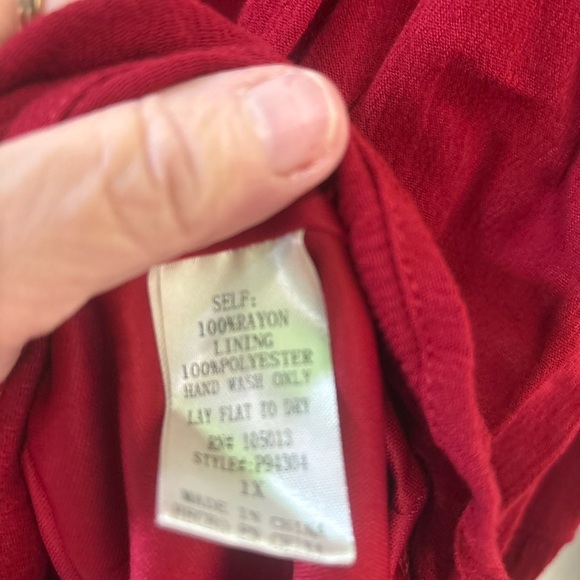 Savanna Jane Red Dress Embroidery 1X - Picture 8 of 16